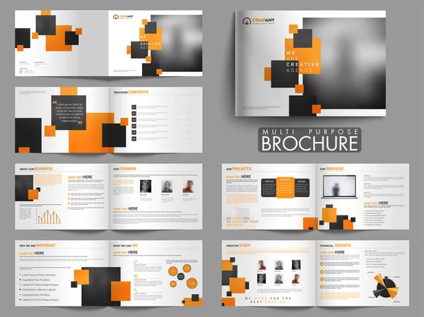 Conjunto moderno de brochura de múltiplos propósitos de doze páginas . — Vetor de Stock