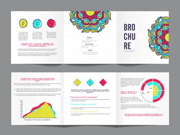 Tre piega, creativo Business Brochure Set . — Vettoriale Stock