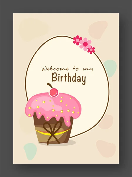 Birthday Invitation or Greeting Card. — Stock Vector