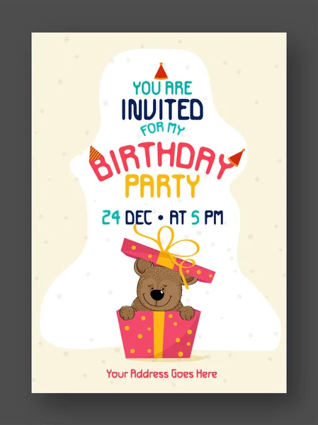 Birthday Invitation or Greeting Card. — Stock Vector