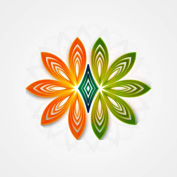 Drapeau national Couleurs fleur pour la fête de la République indienne . — Image vectorielle