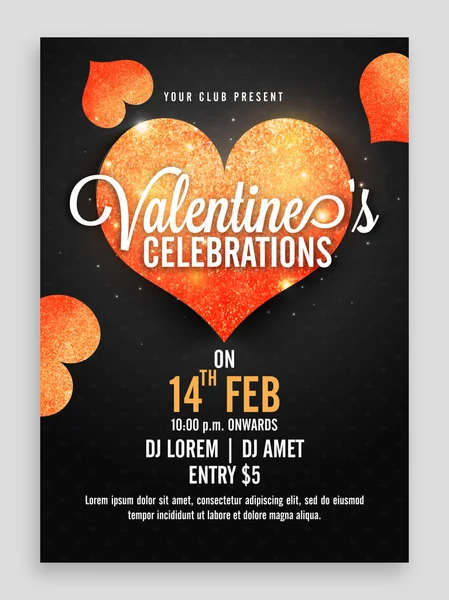 Valentinstag Party Vorlage, Bannerdesign. — Stockvektor