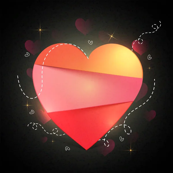 Creatief hart voor Valentine's Day viering. — Stockvector