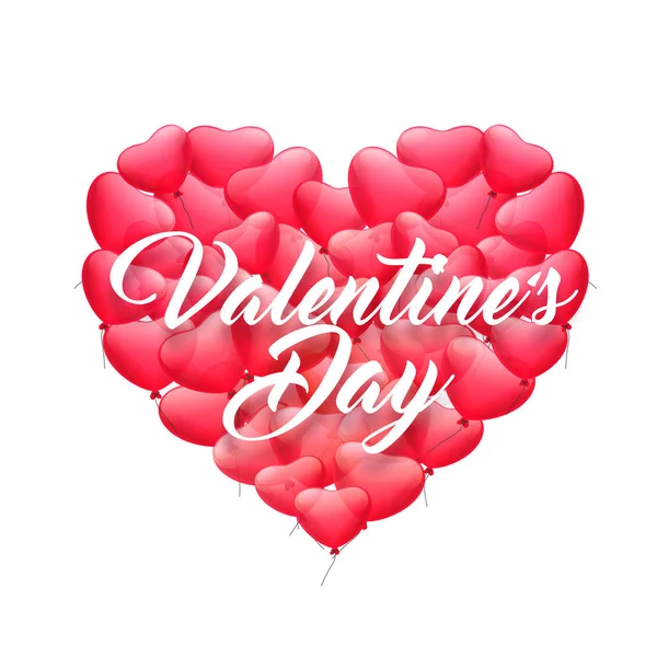 Sevgililer günü kutlaması için Kalp balonlar. — Stok Vektör