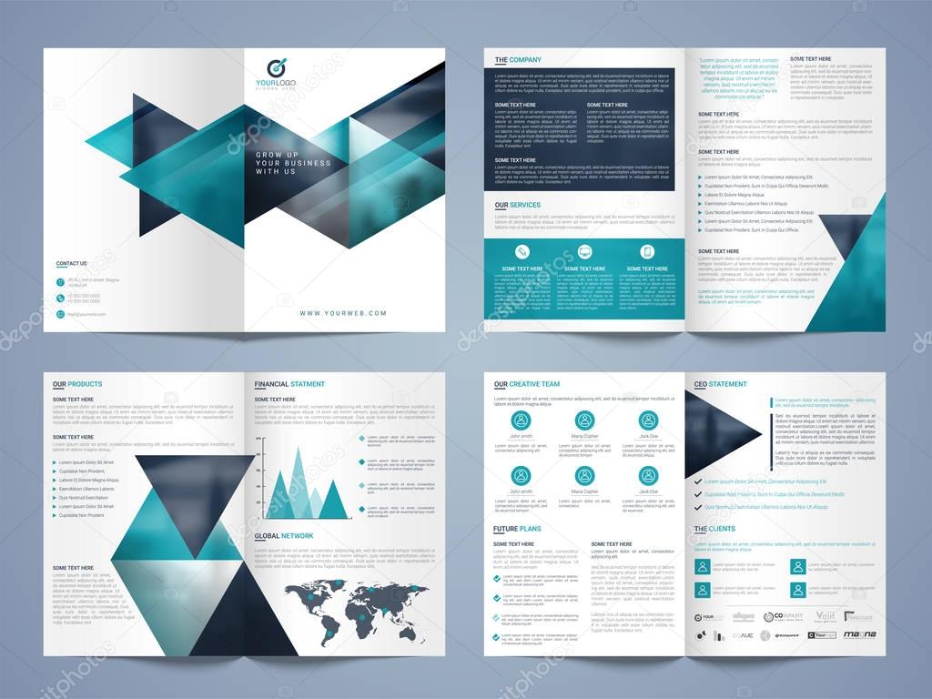 Eight Pages Business Brochure Set.