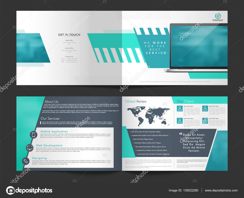 four pages business brochure set stock vector alliesinteract four page brochure