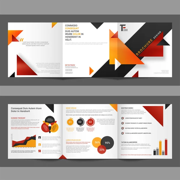 ビジネスのための創造的な三つ折りパンフレット デザイン. — ストックベクタ
