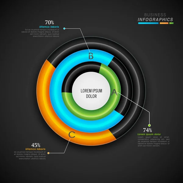 Lingkaran infografis Glossy untuk Bisnis . - Stok Vektor