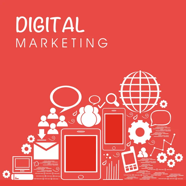 Elementos infográficos para o conceito de Marketing Digital . —  Vetores de Stock