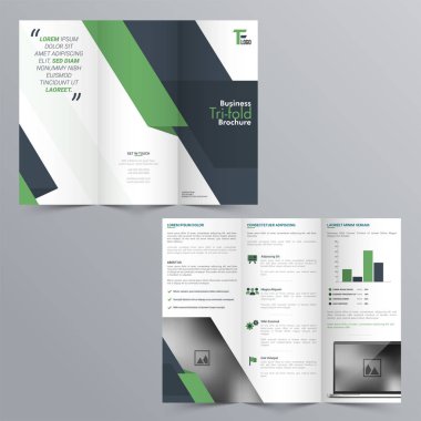 İş için üç katlı broşür tasarım.