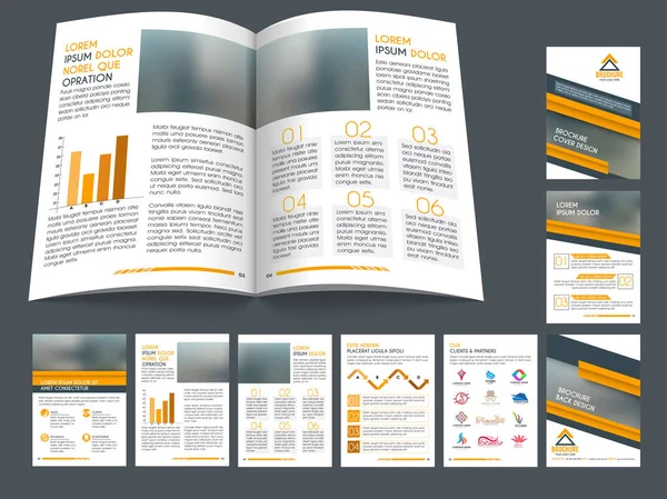 Conjunto completo de diseño de Folleto de Negocios . — Archivo Imágenes Vectoriales