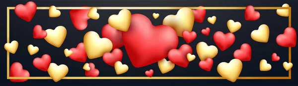 Harten banner voor Valentine's Day viering. — Stockvector