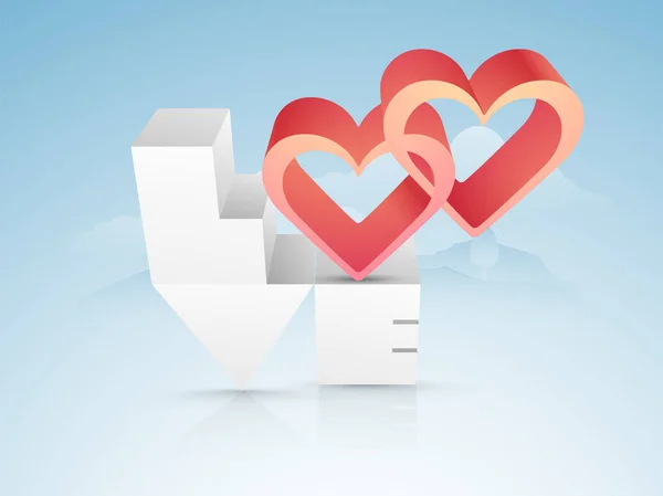 3D tekst voor Valentine's Day viering. — Stockvector