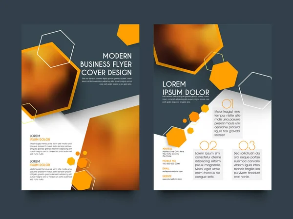Two Pages Business Brochure, Template or Flyer. — Stock Vector