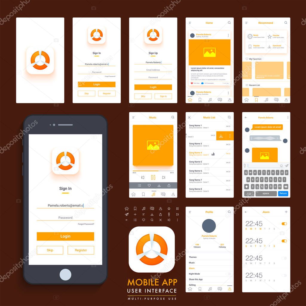 Multi Purpose Mobile App UI set.