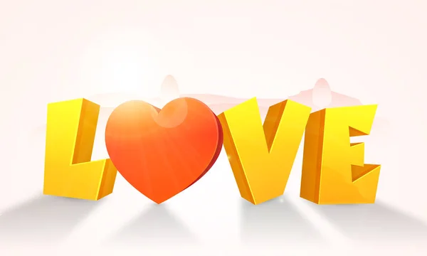 3D goldener Text zum Valentinstag. — Stockvektor