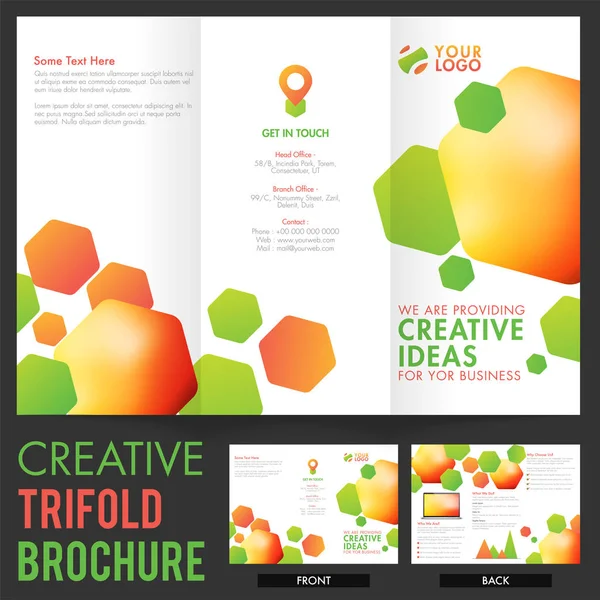 Folleto creativo Tri-Fold para empresas . — Vector de stock