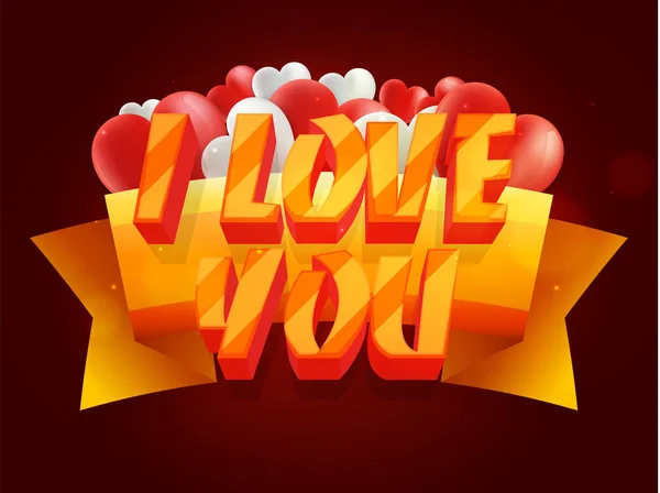 3D-Tex voor Valentine's Day viering. — Stockvector