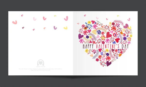 Tarjeta de felicitación para la celebración del Día de San Valentín . — Vector de stock