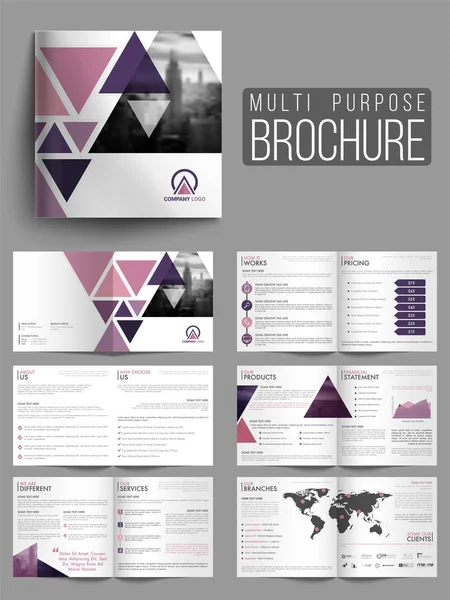 Professional Multi-Purpose Business Brochure Set. — Stock Vector