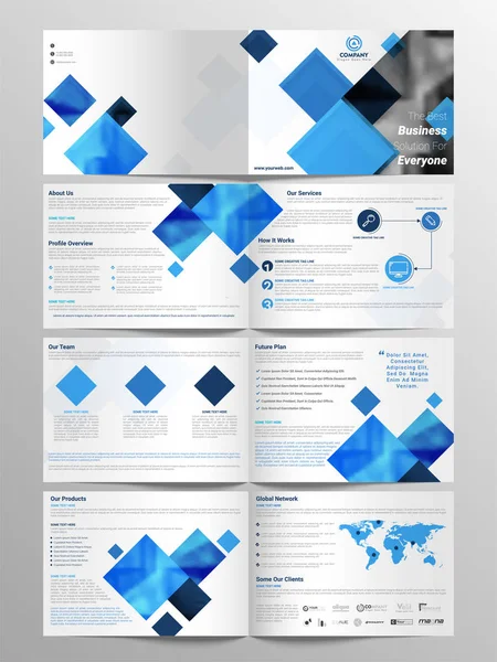 Acht pagina's Business Brochure Set. — Stockvector
