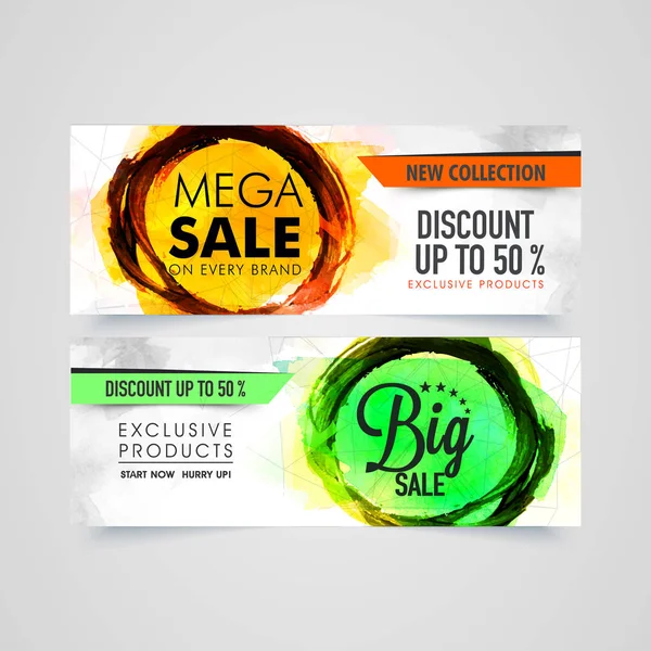 Venta Banner Diseño con ofertas de descuento . — Vector de stock