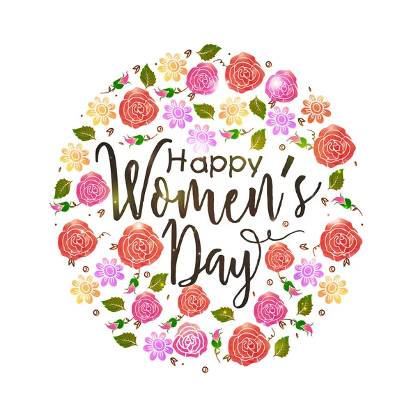 International Women's Day celebration greeting card design. — Stock Vector