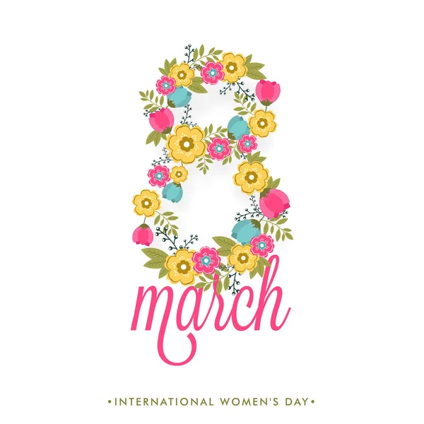 International Women's Day celebration greeting card design. — Stock Vector