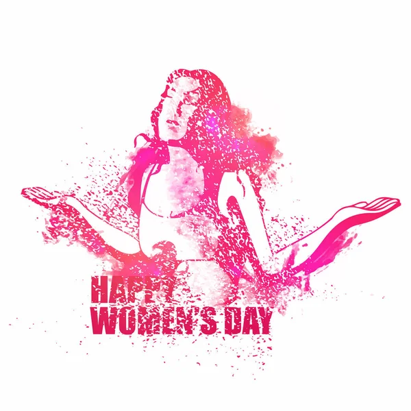 International Women's Day viering wenskaart ontwerp. — Stockvector