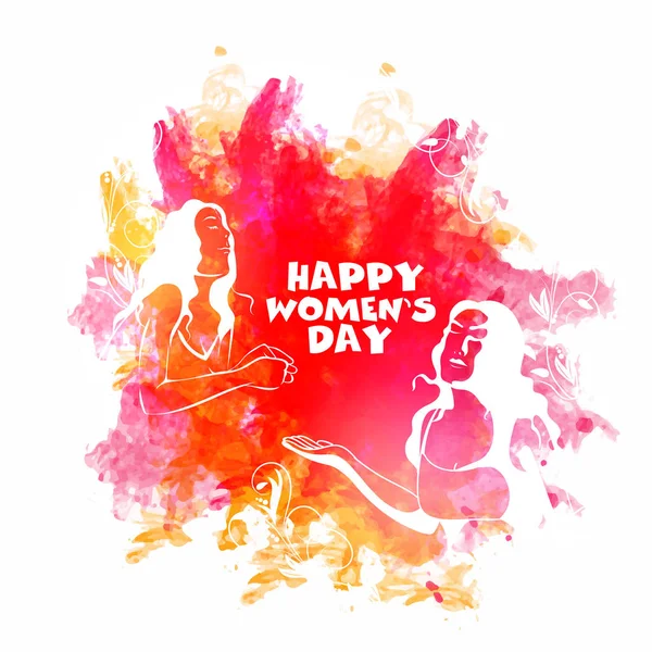 Міжнародний жіночий день святкування Вітальна листівка дизайн. — стоковий вектор