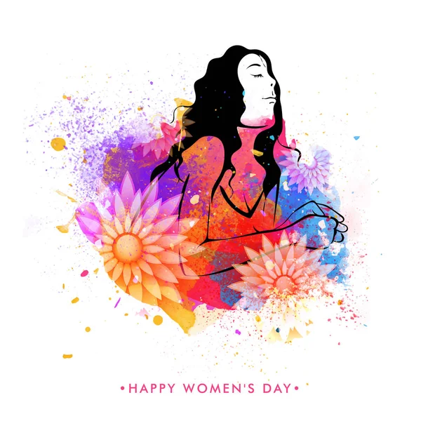 International Women's Day celebration greeting card design. — Stock Vector