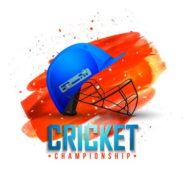 Topa vuran oyuncu kask Kriket Şampiyonası konsepti için.