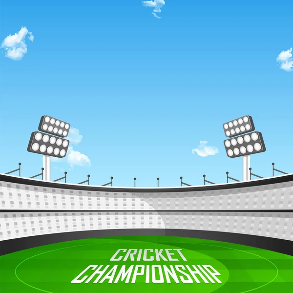 Vue d'un stade pour le Cricket Championship Concept . — Image vectorielle