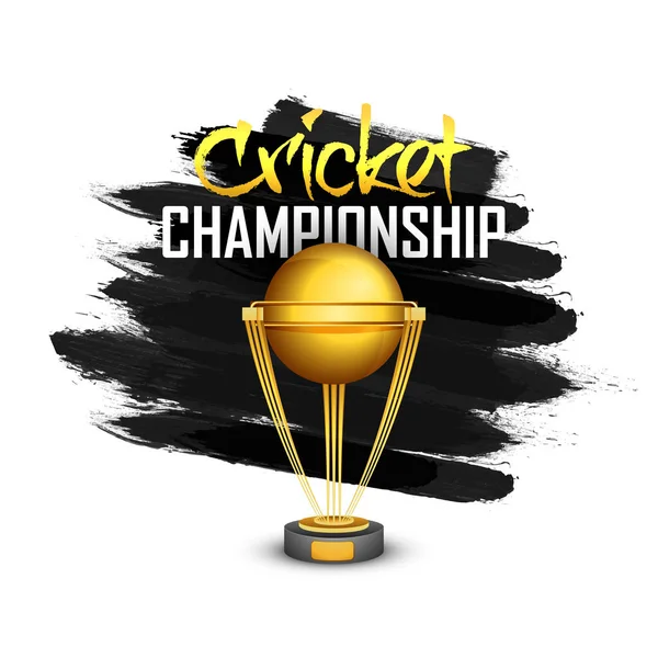 Golden Trophy for Cricket Championship concept. — Stock Vector