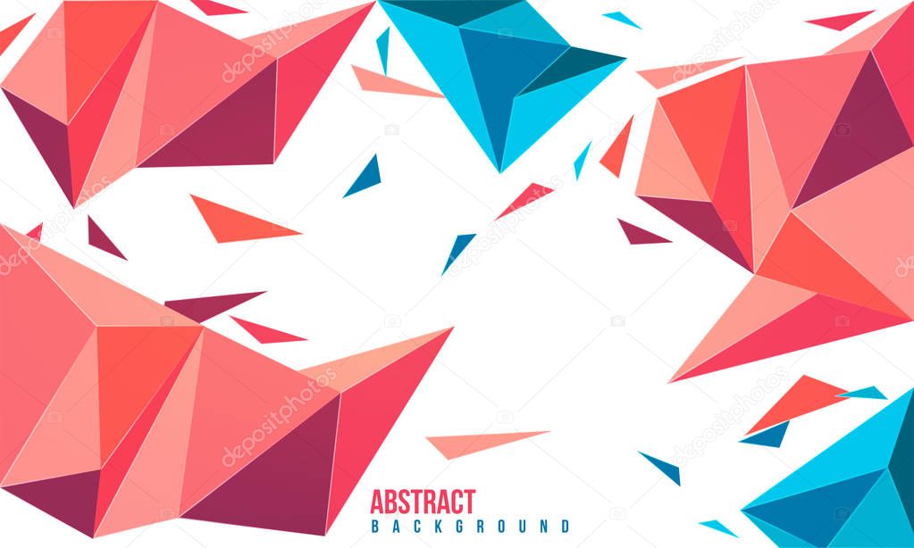 Abstract background with low poly elements.