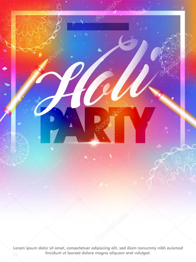 Holi Party Template, Banner or Flyer design.