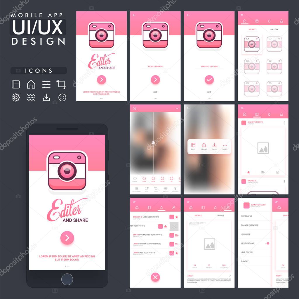 Share Mobile App UI, UX design.