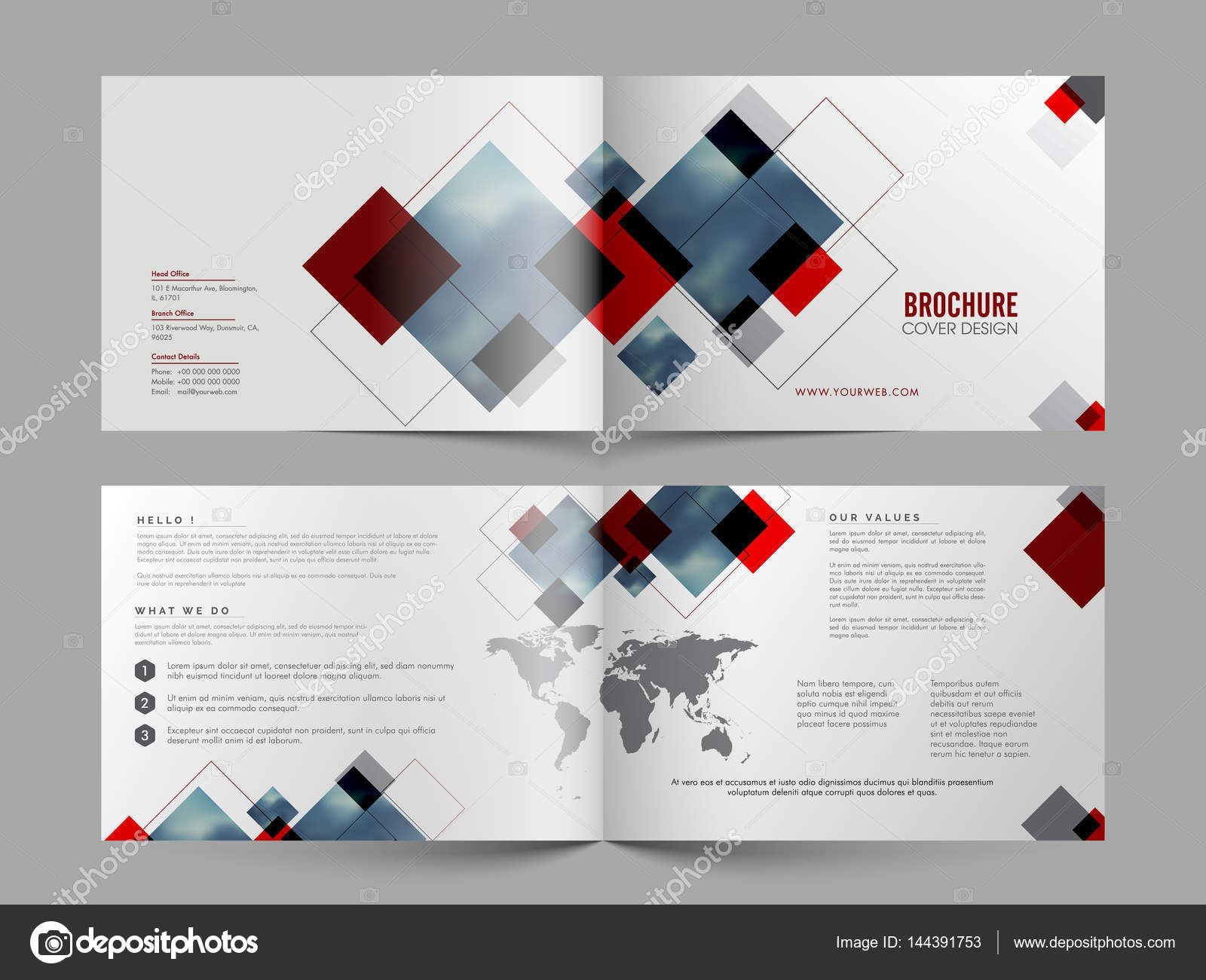Four Pages Brochure Design For Business Stock Vector Image By C Alliesinteract 144391753