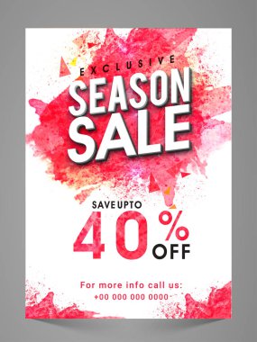 Özel mevsimlik satışı el ilanı, afiş.