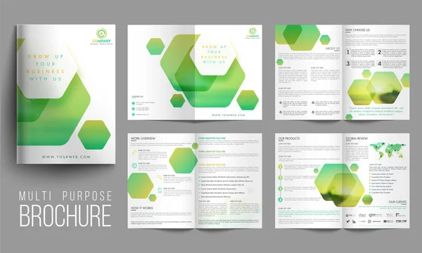 Conjunto de Brochura de Oito Páginas Multi-Purpose . —  Vetores de Stock
