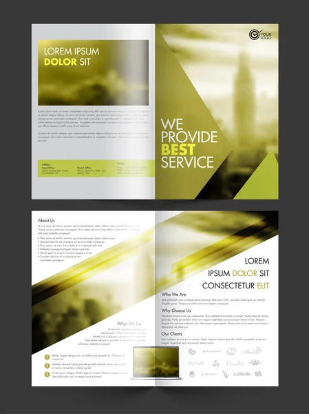 Professionele vier pagina's Business Brochure Set. — Stockvector