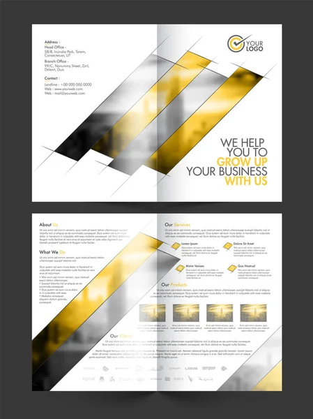 Professional Four Pages Business Brochure Set. — Stock Vector