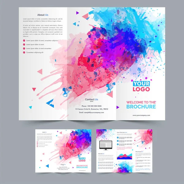 Diseño abstracto del folleto Tri-Fold para empresas . — Archivo Imágenes Vectoriales