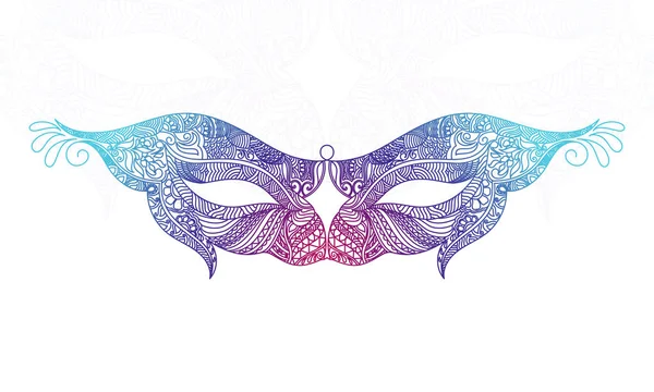 Colorful Carnival Masquerade Party Mask in Doodle Style. — Stock Vector