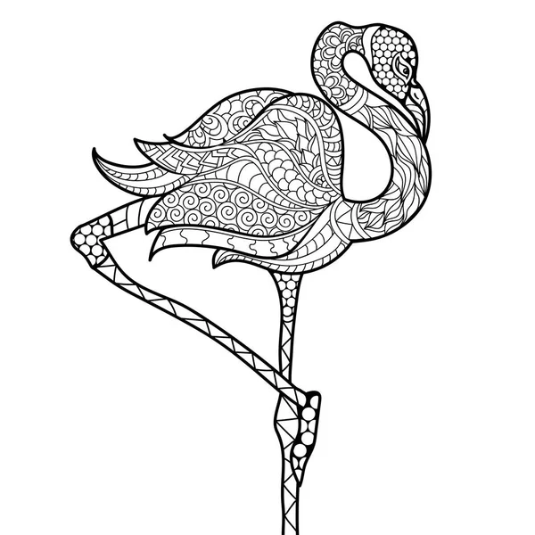 Creatieve doodle stijl illustratie van kraan vogel. — Stockvector