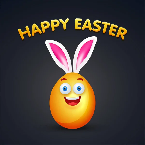 Щасливі Золоте яйце з кролик вуха для щасливого Великдень свята. — стоковий вектор