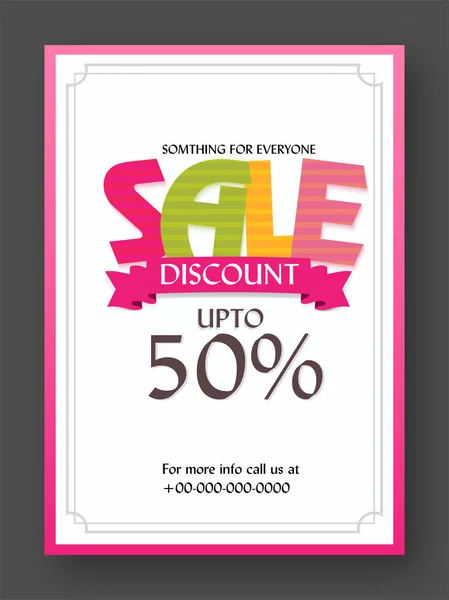 Sale Flyer, Banner, Pamphlet or Poster. — Stock Vector