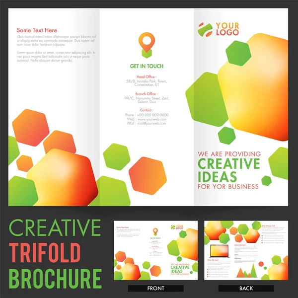 Kreative Dreifach-Broschüre für Unternehmen. — Stockvektor