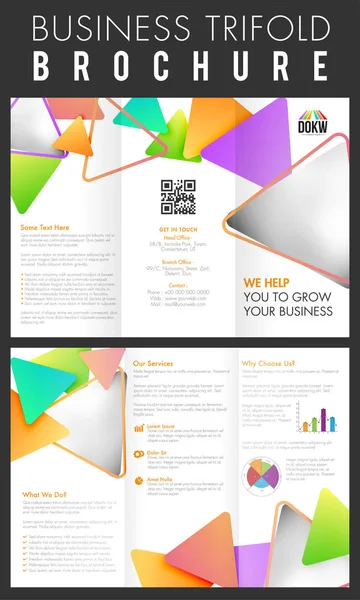 Zakelijke drie vouwen Brochure lay-out. — Stockvector