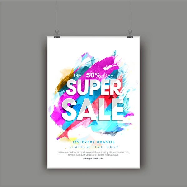 Cartel, pancarta o volante de Super Venta . — Vector de stock